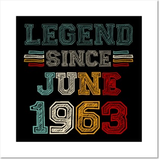 60 Years Old Legend Since June 1963 60th Birthday Posters and Art